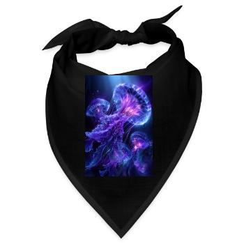 Neon Glow Qualle - Bandana - Schwarz - Vorne