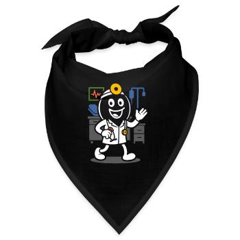 Ribbo als Arzt – Lustige Arztpraxis-Szene - Bandana - Schwarz - Vorne