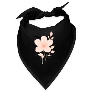 Pfirsich Rosé Blüten Wasserfarbe - Bandana - Schwarz - Vorne