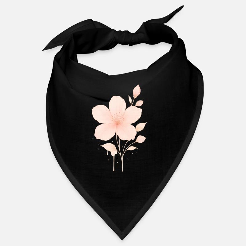 Pêche Fleurs Roses Aquarelle Bandana