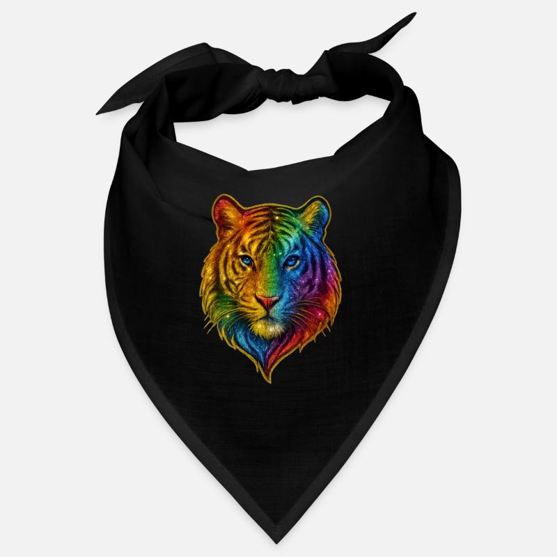 Rainbow Tiger Head Bandana