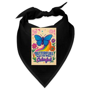 Schmetterling Farbwelt Motiv - Bandana - Schwarz - Vorne