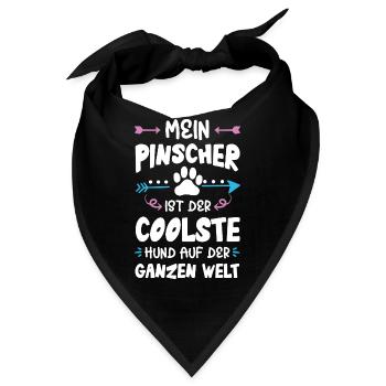 pinscher hund spruch - Bandana - Schwarz - Vorne