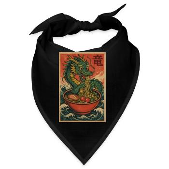 Drachennudel im Wellenholz - Bandana - Schwarz - Vorne