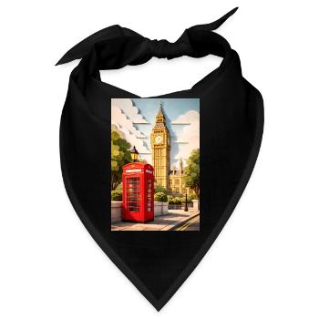 London Paper Craft: Rote Telefonzelle von Big Ben - Bandana - Schwarz - Vorne