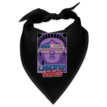 Liberty Vibes Freiheitsstatue - Bandana - Schwarz - Vorne
