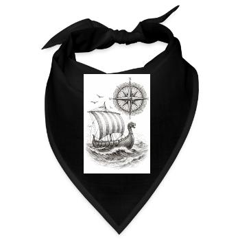 Compass Viking Segelschiff - Bandana - Schwarz - Vorne