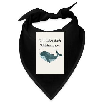 Liebevolles Wal Poster – walsinnig gern - Bandana - Schwarz - Vorne