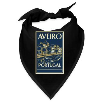 Aveiro Portugal – Vintage Reiseposter Art Deco - Bandana - Schwarz - Vorne