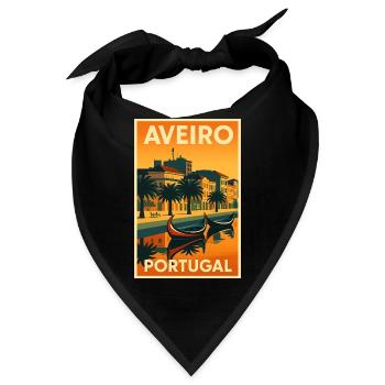 Aveiro Portugal – Retro Reiseposter Kanäle - Bandana - Schwarz - Vorne