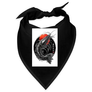Crimson Ink Shrimp im Kreis - Bandana - Schwarz - Vorne