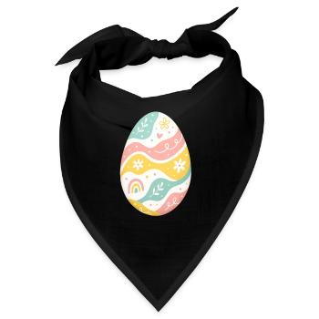 Pastell Osterei Muster - Bandana - Schwarz - Vorne