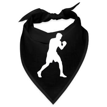 Boxer-Silhouette in Bewegung - Bandana - Schwarz - Vorne