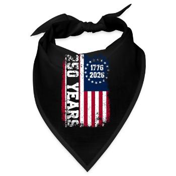 USA-Flagge Rust-Stil 1776–2026 - Bandana - Schwarz - Vorne