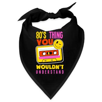 Retro Back to the 80s Vintage Design - Bandana - Schwarz - Vorne