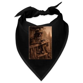 Abendansitz - Deutsch Langhaar - Bandana - Schwarz - Vorne