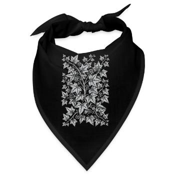 Englisches Efeu-Blumenmuster - Bandana - Schwarz - Vorne