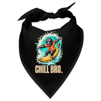 Chill Bro Affe Auf Banane Surfen Sommer Spaß - Bandana - Schwarz - Vorne