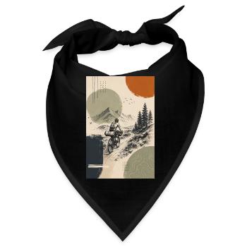 Bergpfad Radfahrer Abendsonne - Bandana - Schwarz - Vorne