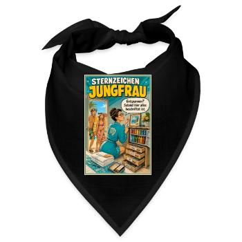 SternzeichenJungfrau - Ordnung trifft Urlaubshumor - Bandana - Schwarz - Vorne