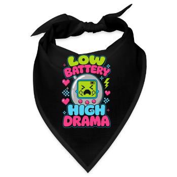 Low Battery High Drama Retro - Bandana - Schwarz - Vorne