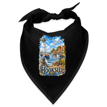 HookSiel Nautik Hafenmotiv - Bandana - Schwarz - Vorne