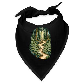 Farngesäumter Weg durch einen ruhigen Wald - Bandana - Schwarz - Vorne