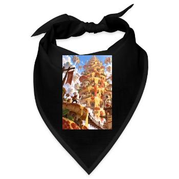 Käsegebundener Fantasieturm - Bandana - Schwarz - Vorne