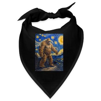 bigfoot, big foot, van gogh, sternenacht - Bandana - Schwarz - Vorne
