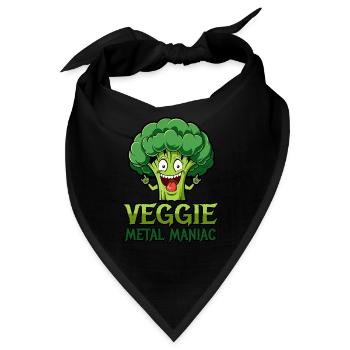 Veggie Metal Maniac - Vegan Musik - Spruch - Bandana - Schwarz - Vorne