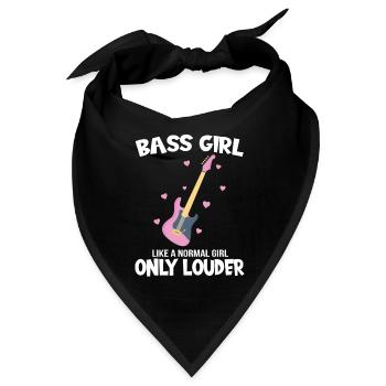 Bass girl Bassgitarre E-Gitarristin Geschenkidee - Bandana - Schwarz - Vorne
