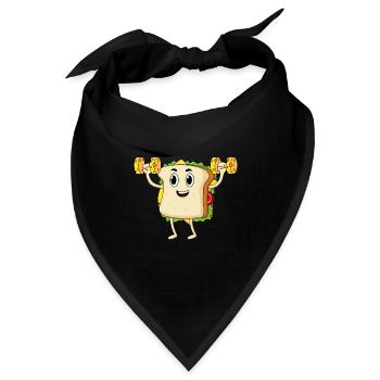 Fitnessstudio Muskeltraining Fitness Sandwich - Bandana - Schwarz - Vorne