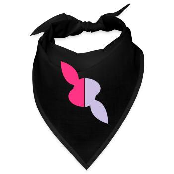Zwei Hälften Kopf Hase, eine Hälfte verdreht - Bandana - Schwarz - Vorne