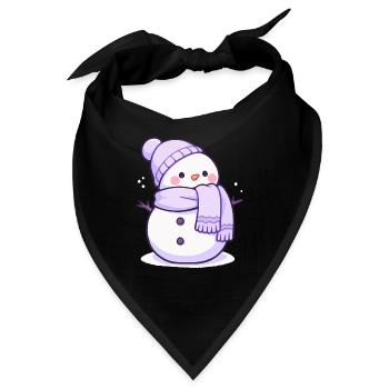 Süßer Weihnachts Schneemann - Festtags-Design - Bandana - Schwarz - Vorne