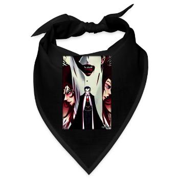 Manga Vampir Dracula Monster Halloween - Bandana - Schwarz - Vorne