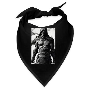 Krieger Schwert Vintage Schwarz Weiß 2 - Bandana - Schwarz - Vorne