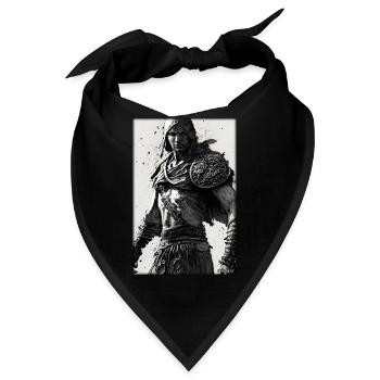 Krieger Schwert Vintage Schwarz Weiß 1 - Bandana - Schwarz - Vorne