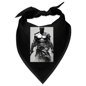 Krieger Schwert Vintage Schwarz Weiß 4 - Bandana - Schwarz - Vorne