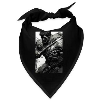 Krieger Schwert Vintage Schwarz Weiß 5 - Bandana - Schwarz - Vorne