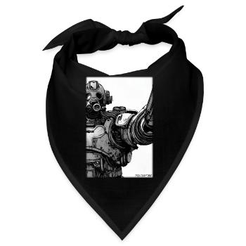 Kampfbot Roboter Supersoldat Maschine Krieger - Bandana - Schwarz - Vorne