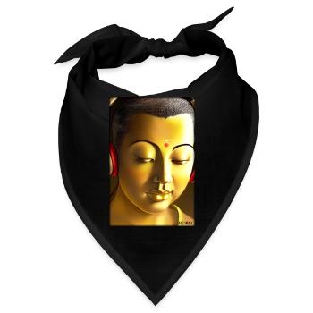 Buddha Weisheitslehrer DJ Kopfhörer Musik Party - Bandana - Schwarz - Vorne