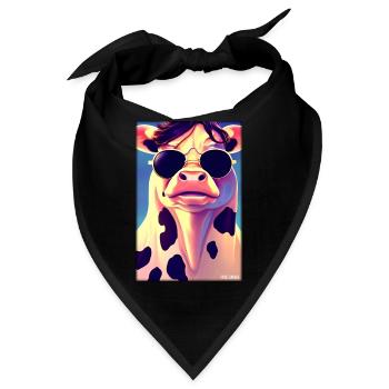 Kuh Sonnenbrille Tierwelt Bauernhof Milchkuh - Bandana - Schwarz - Vorne