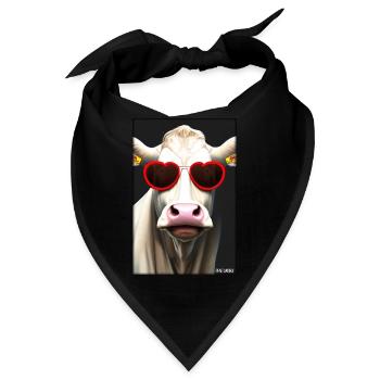 Kuh Sonnenbrille Tierwelt Bauernhof Milchkuh - Bandana - Schwarz - Vorne