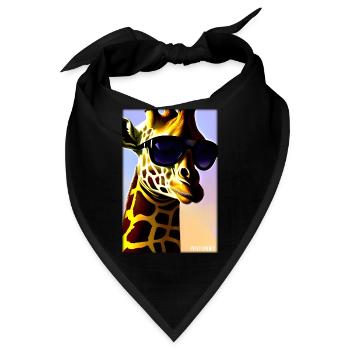 Giraffe Sonnenbrille Tierwelt Tiere Zoo Safari - Bandana - Schwarz - Vorne
