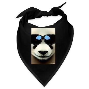 Panda Sonnenbrille Tierwelt Waldtier Tiere Wildnis - Bandana - Schwarz - Vorne