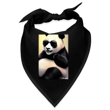 Panda Sonnenbrille Tierwelt Waldtier Tiere Wildnis - Bandana - Schwarz - Vorne