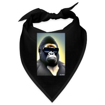 Gorilla Sonnenbrille Tierwelt Waldtier Tiere Wild - Bandana - Schwarz - Vorne