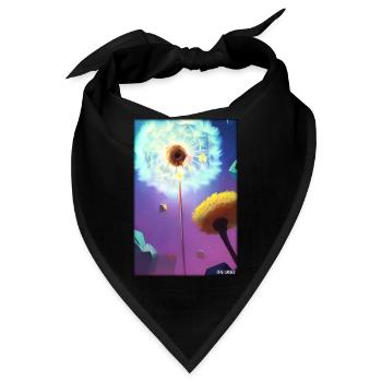 Pusteblume Löwenzahn Korbblütler Blume Frühling - Bandana - Schwarz - Vorne