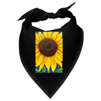 Sonnenblume Korbblütler Blume Frühling Wiese Grün - Bandana - Schwarz - Vorne