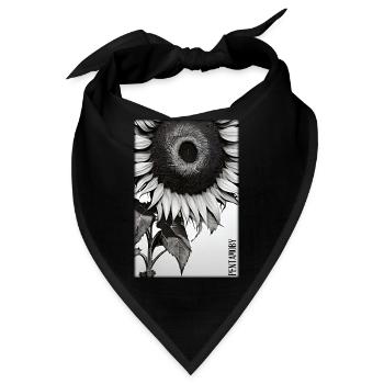 Sonnenblume Korbblütler Blume Frühling Wiese Grün - Bandana - Schwarz - Vorne
